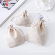 wholesale cheap logo custom linen drawstring pouch